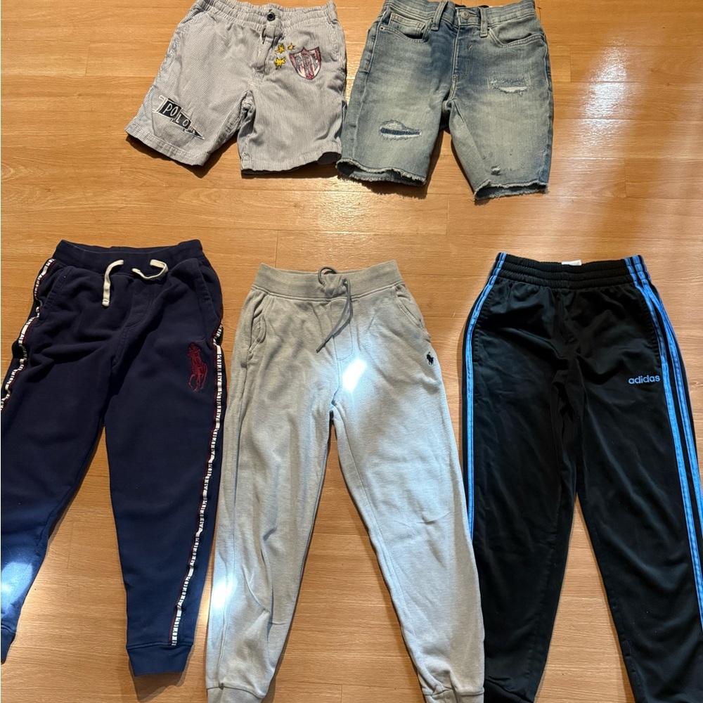 Adidas Kids Black Joggers with Blue Stripes